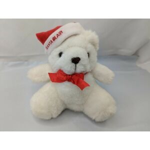 Santa Blair White Bear Plush 6 Inch Christmas Stuffed Animal Toy